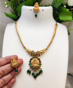 LAKSHMI GREEN KEMP STONE Necklace
