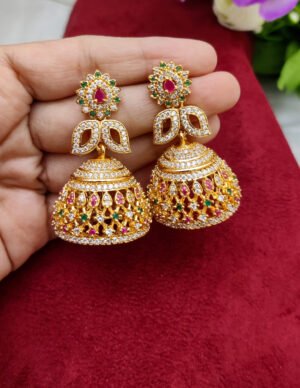 cz bridal jhumka