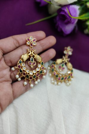 AD stone chandbali earring