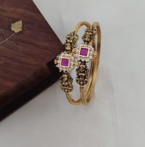 LAKSHMI RUBY EMERALD MATT BANGLES