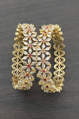 cz white american diamond with ruby stoned