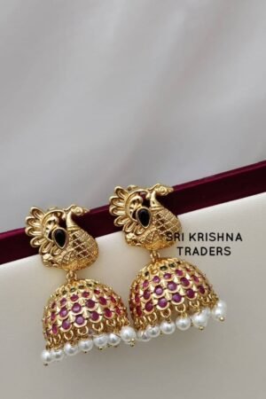 Beautiful Peacock Design Jhumkas