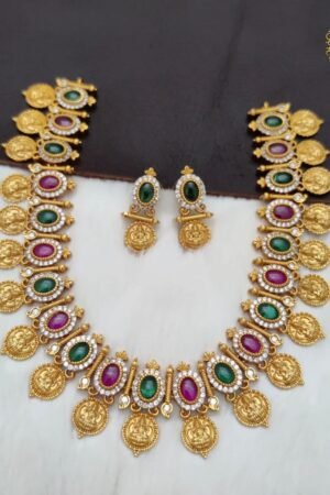 lakshmi multi colored necklace