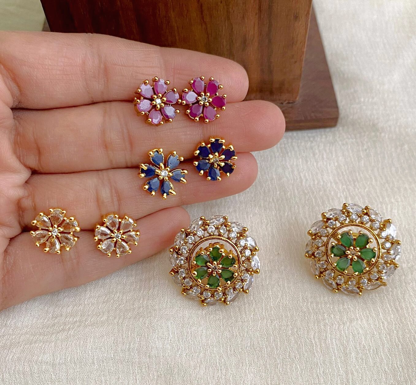 Dazzling Drop Emerald CZ Earrings – Curio Cottage
