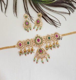 Peacock Choker With the green beads