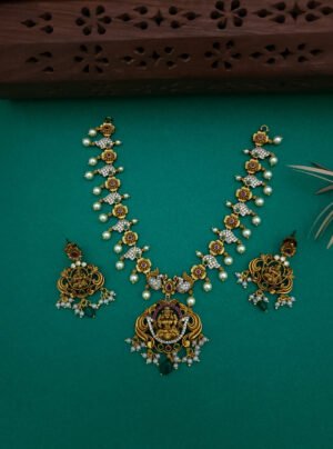 Lakshmi necklace with cz stones