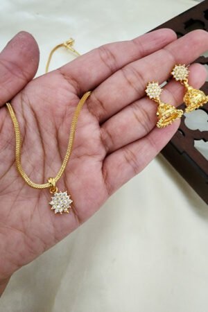 Cz Dollar Chain & Jhumki