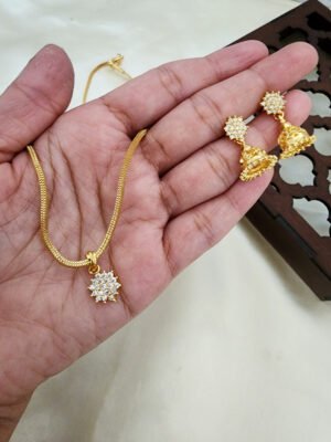 Cz Dollar Chain & Jhumki