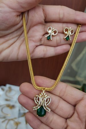 CZ Necklace – Green