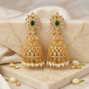 uncut polki stone earring